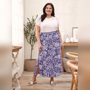 New With Tags Laura Plus‎ Size 16 Floral Print Pull-On Skirt